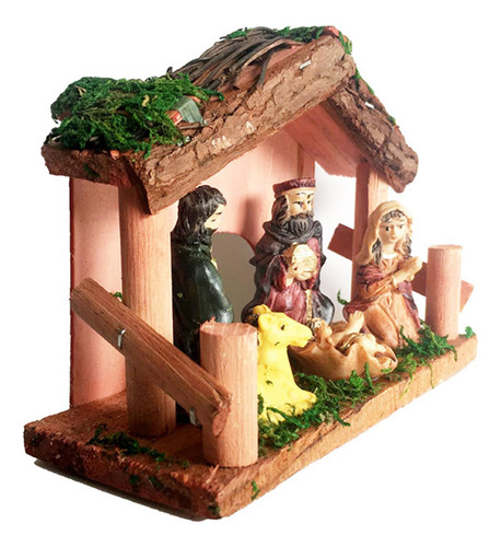 Resina Nacimiento De Jesús Escultura B Con Luz Led
