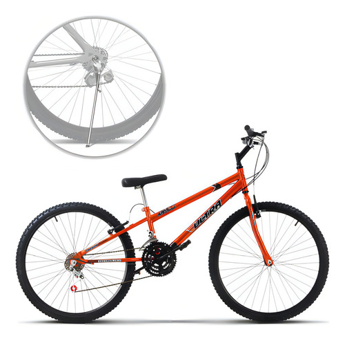 Bicicleta Bike Com Aro 26 Rebaixada Chrome Line 18 Marchas Cor Laranja