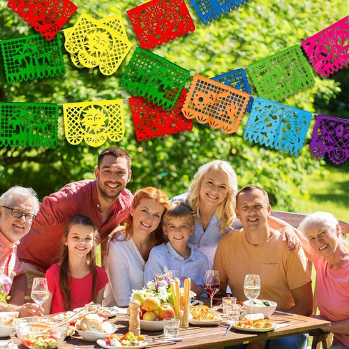 Bestbest6 Papel Picado Mexicano Bandeira Decorativa Festa Ha