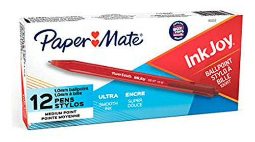 Paper Mate Inkjoy 100rt Retráctil Bolígrafos, Medio Punto, R