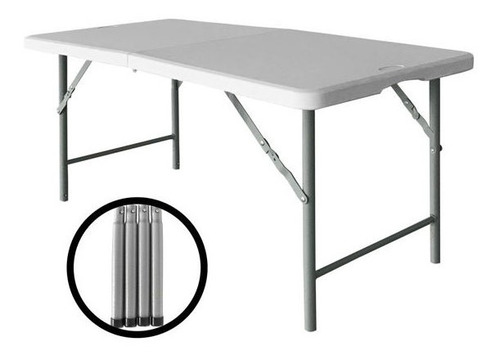 Imagen 2 de 5 de Mesa Plegable 120 Jardin Plastica Valija Camping Playa Picni