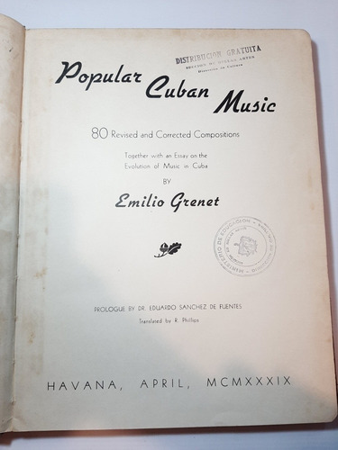 Imagen 1 de 10 de Antiguo Libro Partitura Popular Music Inglés 7pl 0800