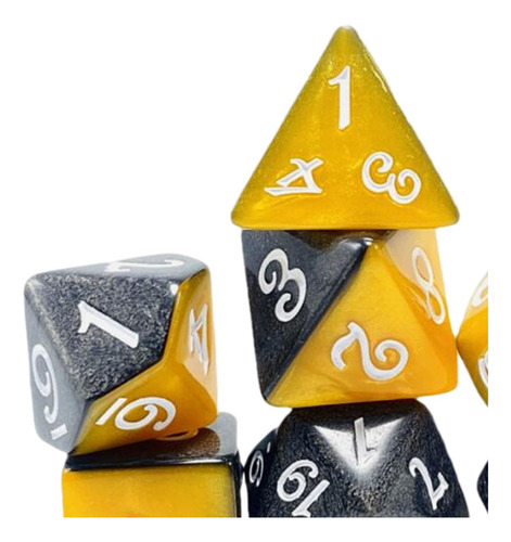 4 X 7 Piezas De Dados Poliédricos Dados De Juego Plata