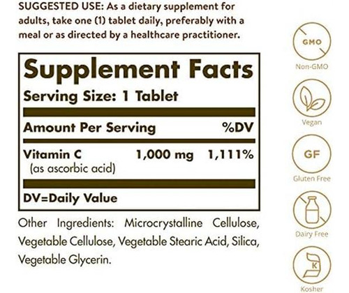 Vitamina C Solgar 1000 90 Comprimidos