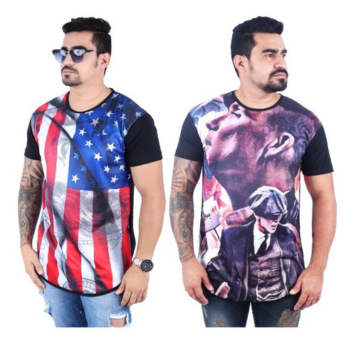 Kit 10 Pç Camisa Long Line Masculinas  Oversize Swag Atacado