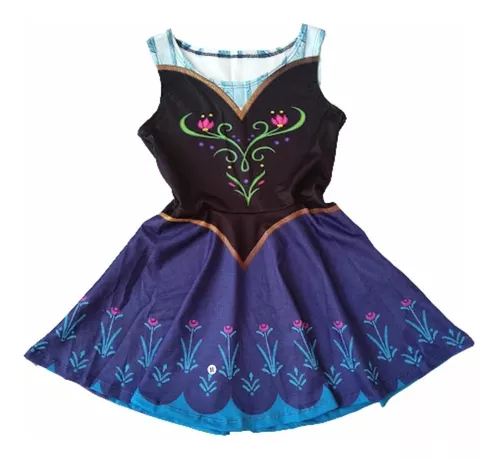 Vestido infantil Frozen 2 com Elsa e Anna - luxuoso