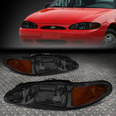 For 97-02 Ford Escort 4dr Smoked Housing Amber Corner He Ddq