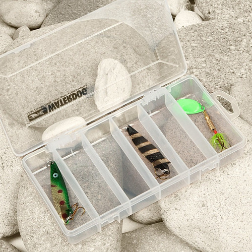 Caja Plastica De Pesca 6 Divisiones Waterdog Señuelos Moscas