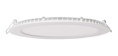 Plafón Panel Embutir Led 12w Redondo Blanco Interelec 