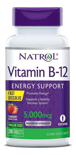 Vitamina B12 5000mcg 200tb Sublingual Natrol Americana