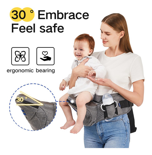 Portabebés Con Cinturas Largas Ajustables Asiento Ergonómico