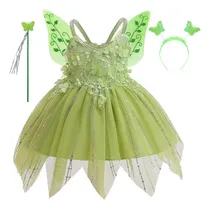 Comprar Disfraz De Elfa Princesa Tinker Bell Tiana Para Niña Vestido Fiesta De Cumpleaños Halloween Navidad Carnaval Cosplay