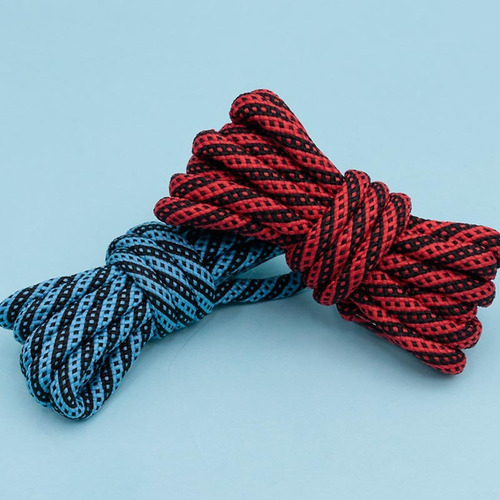 1 Par De Cordones Redondos De Sarga Tejida Bicolor Con Lunar