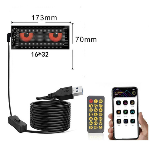 Luz De Ojo De Diablo For Coches, Lámpara De Ojo Colorido