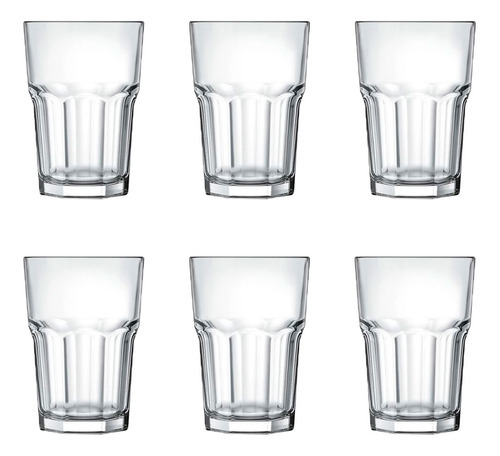 Juego de vasos Bristol de 6 piezas, 410 ml, cristal de color transparente Excellent Nadir