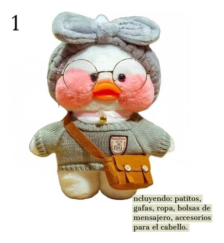 Patín De Pato De Pelucia Lalafan Kawaii Con Accesorios De