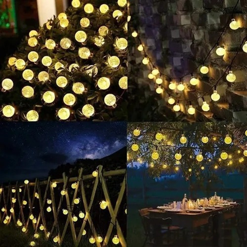 1 Serie De 100 Luces Led Solares Para Terraza O Decoración Q