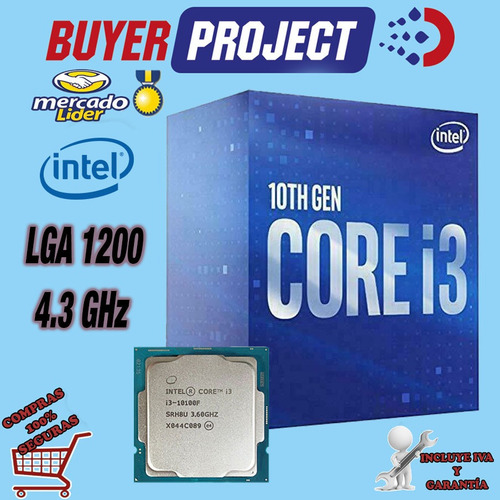 Imagen 2 de 4 de Procesador Intel Core I3 10100f 4.3ghz Lga1200 10ma Gen.