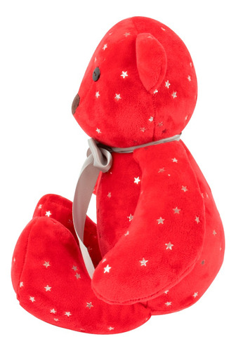 Decoración Navidad Oso De Tela De Felpa Adorno Navideño 80cm Color Rojo