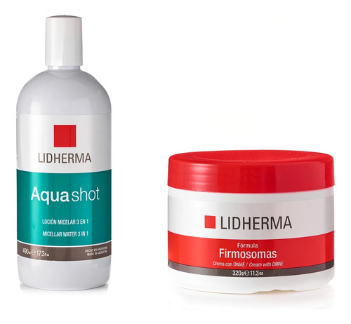 Kit Aqua Shot Loción Micelar + Firmosomas Con Dmae Lidherma 