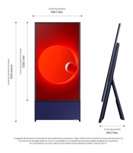 Imagen 8 de 8 de Tv Samsung 43 The Sero Qled Uhd Smart Tv 4k Qn43ls05takxzl