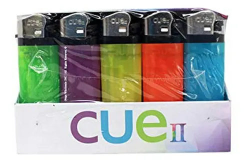 Tray De 50 Encendedores Cue Ii Clásicos, Colores Variados, T