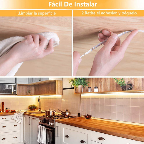 Imagen 5 de 8 de Tira De Led 120 Luces 2 M Para Armario/baño/cocina/escalera