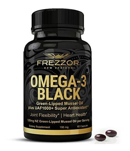 Omega 3 Negro De Mejillón Verde, Uaf1000+, 60 Cápsulas.