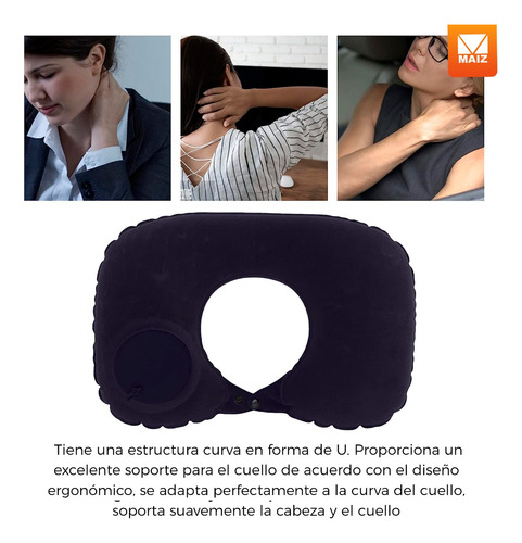 Almohada Cuello Inflable Cojin Cervical Viaje Relajante