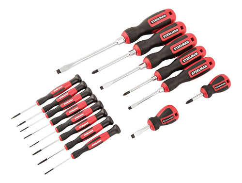 Juego De Destornilladores Steelman Comfort Grip, 15 De Lo...