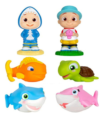 Cocomelon Bath Squirter Toys, 6 Piezas - Incluye Jj, Baby Sh