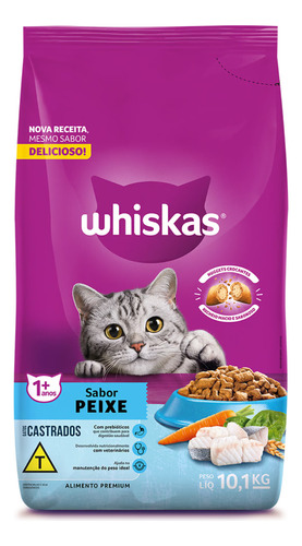 Whiskas Ração Peixe Gatos Adultos Castrados 10,1kg