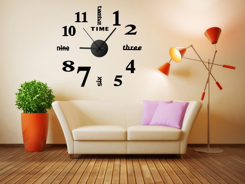 Reloj Pared Decorativo Moderno 3d Adhesivo Sala Cocina