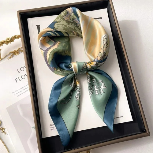 Pañuelo De Seda De 70 X 70 Cm, Accesorio De Moda Versátil 1