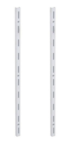Trilho Cremalheira Simples Branco 1,5m - Kit 2