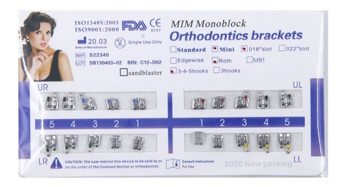 Brackets Metalicos Ortodoncia Mbt X10