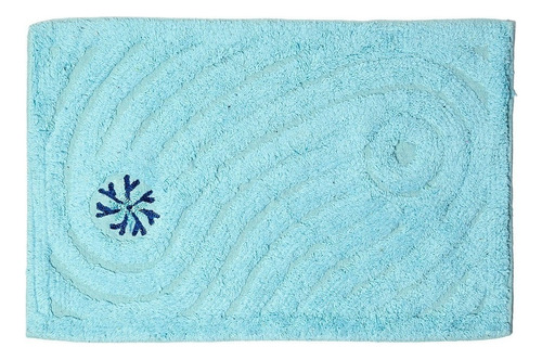 Alfombra De Baño 40x60cm Bordada Con Ondas 100% Algodón