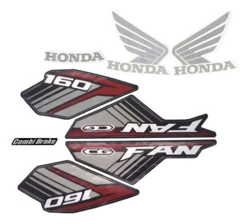 Kit Adesivos Honda Cg Fan 160 2019 Preta Cor Preto