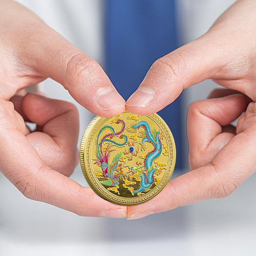Moneda De Oro Del Dragón 2024 Moneda Conmemorativa Del Año D