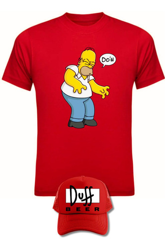 Duff Homero Simpsons Camiseta Obsequio Gorra Trucker Combo