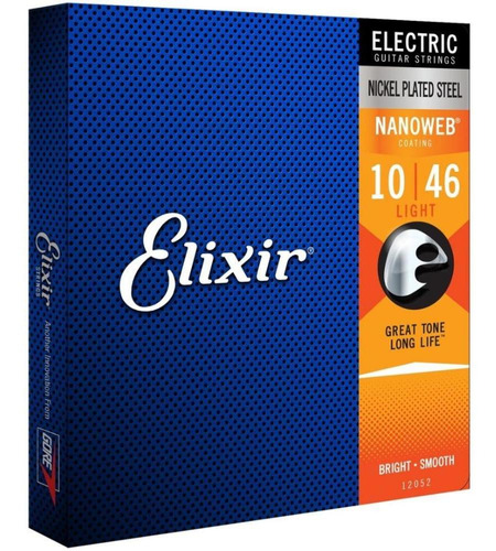 Cordas Guitarra 010 Light Revestimento Nanoweb Elixir