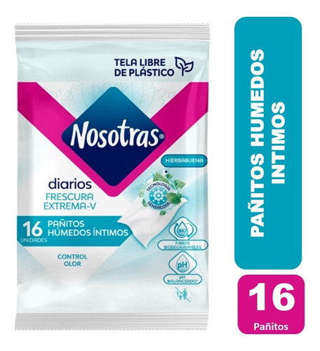 Pañitos Húmedos Íntimos Nosotras Frescura Extrema -v 16 Un