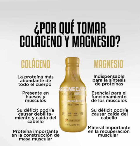Colágeno Regenecare En Botella Dorado - mL a $159