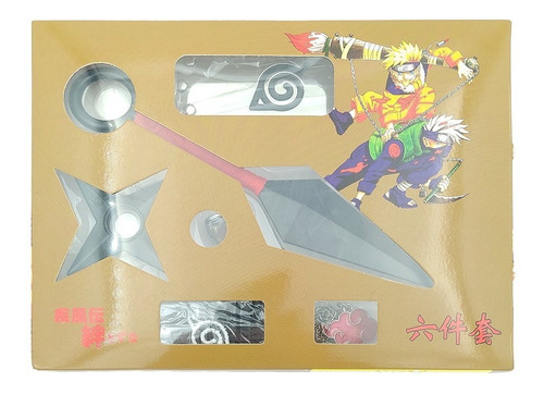 Set Accesorios Naruto Banda Anillo Collar Kunai Shuriken