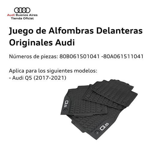 Imagen 2 de 10 de Juego De Alfombras Delanteras Y Traseras Audi