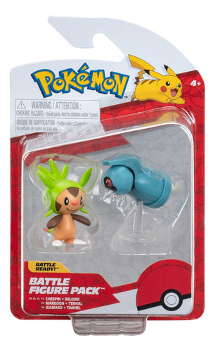 Paquete De 2 Figuras De Batalla Chespin Y Beldum Pokemon