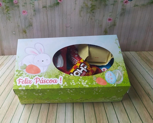 Imagem 3 de 5 de 10 Caixas Para Bombons/chocolates/trufas Feliz Páscoa