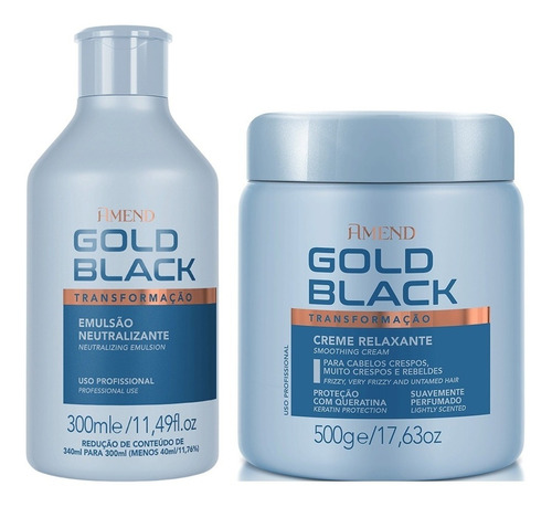 Amend Gold Black Kit Creme Relaxante E Neutralizante