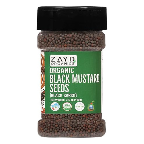 Semillas Orgánicas De Mostaza Negra Entera 3.5oz