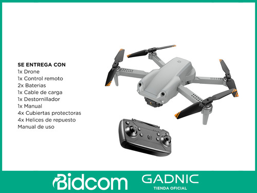 Drone Gadnic Con Dual Cámara 4k 2 Baterias Ultra Liviano